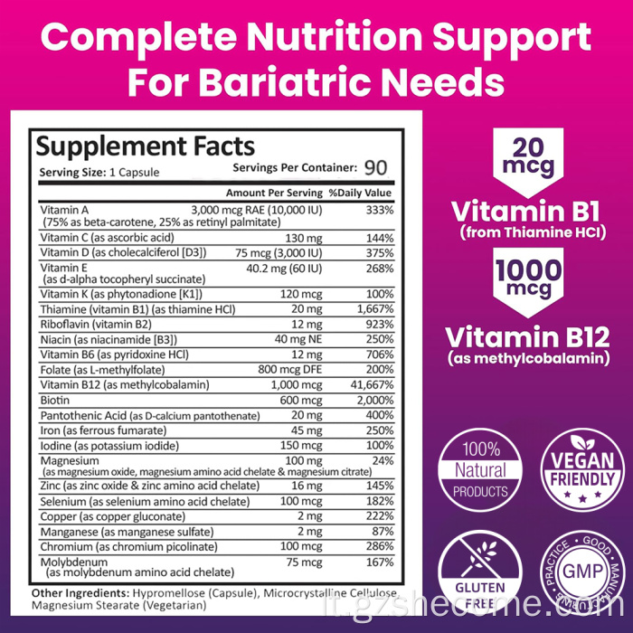 Gli estratti vegetali multivitaminici organici supportano l'immunità energetica